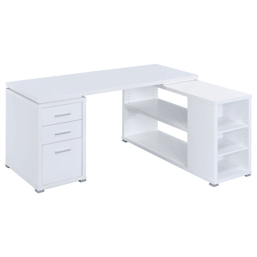 Yvette 60-inch white 3-drawer L-shaped computer desk by CoasterEveryday