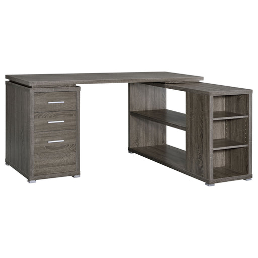 Yvette 60-inch 3-drawer L-shape computer desk in weathered grey by CoasterEveryday