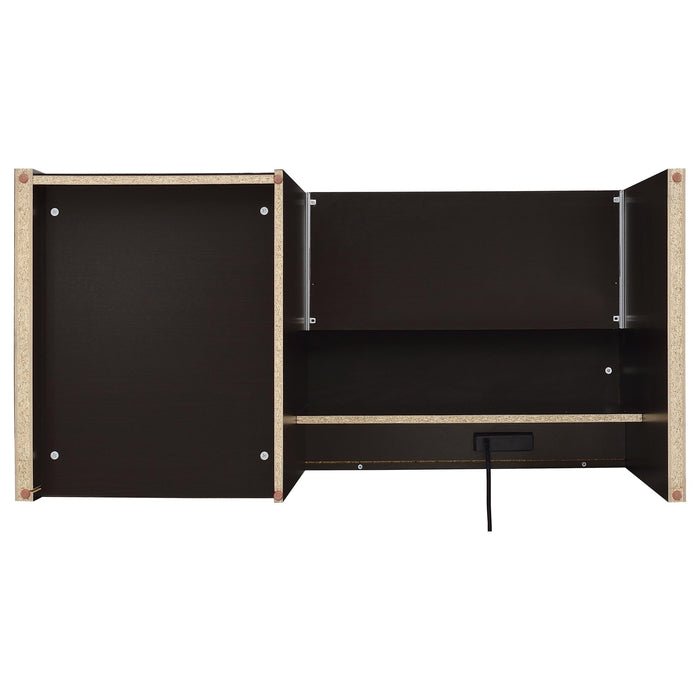 Halston 47-inch 2-drawer Office Desk with Cabinet Cappuccino