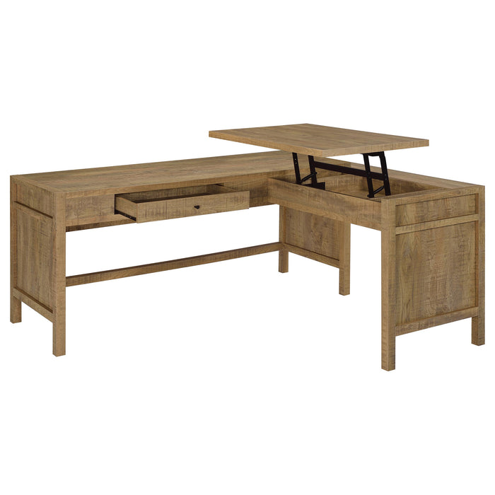 Hogan 1-drawer Lift Top L-shape Computer Writing Desk Mango