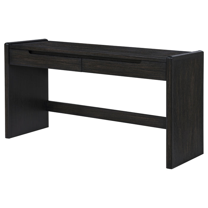 Leandro 2-drawer Home Office Writing Desk Burnished Black