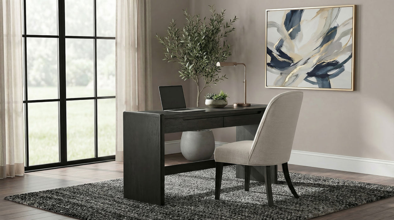 Leandro 2-drawer Home Office Writing Desk Burnished Black