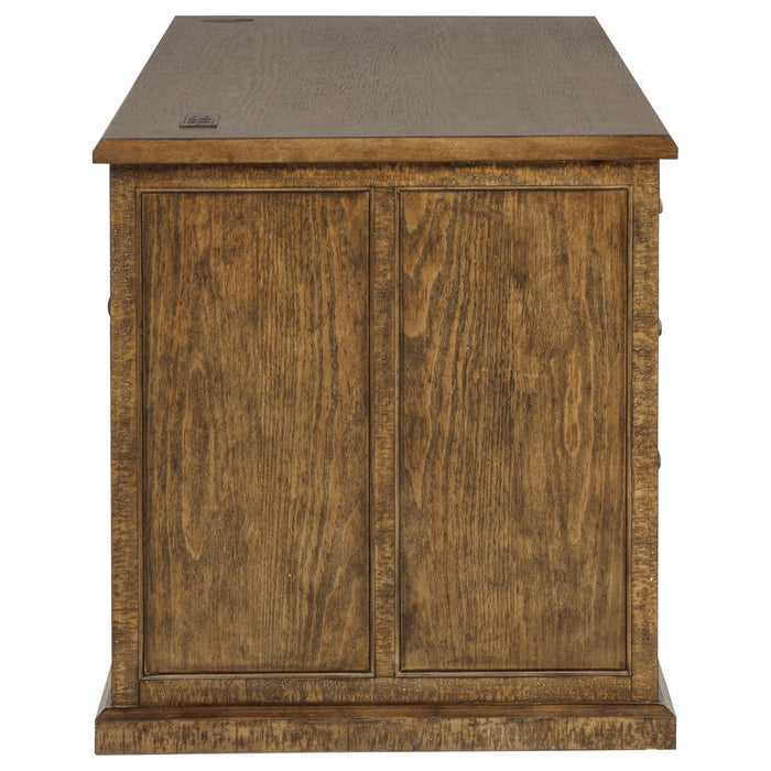 Altidore 68-inch 7-drawer Executive Home Office Desk Distressed Brown