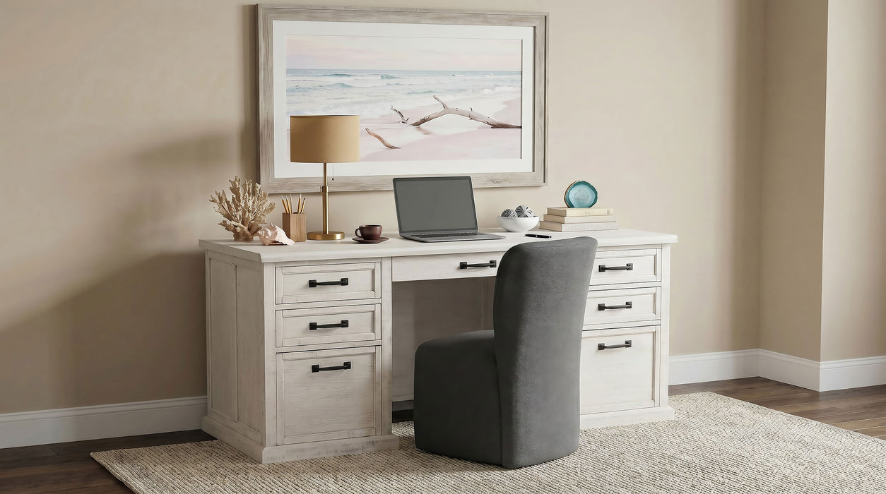 Altidore 68-inch 7-drawer Executive Home Office Desk Distressed White