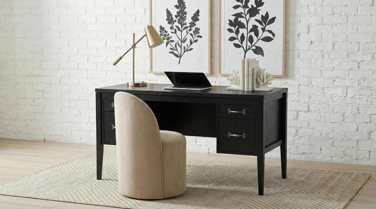 Graham 54-inch 4-drawer Double Pedestal Lift Top Computer Desk Black