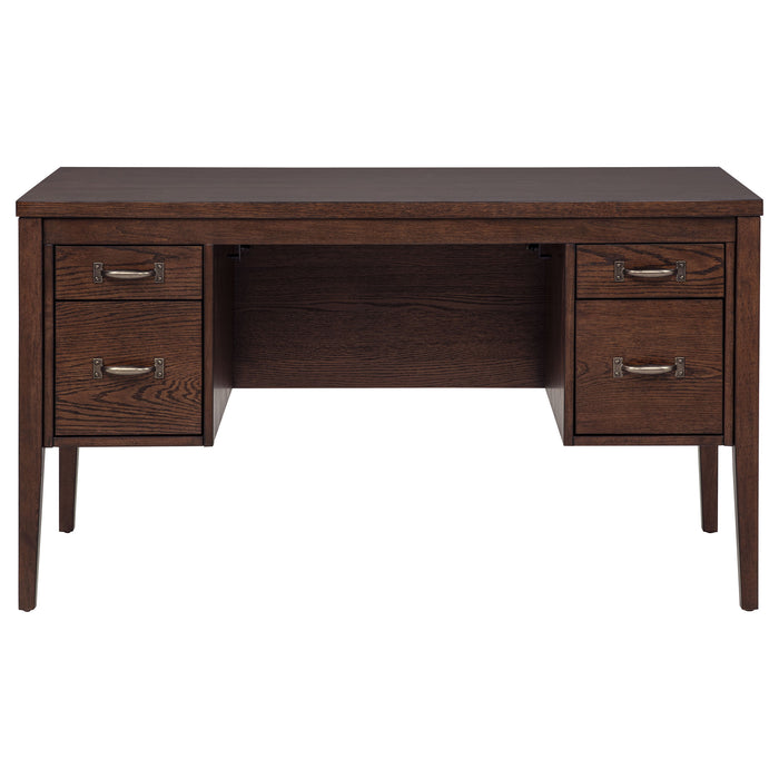 Graham 4-Drawer Lift-Top Computer Desk Walnut Brown