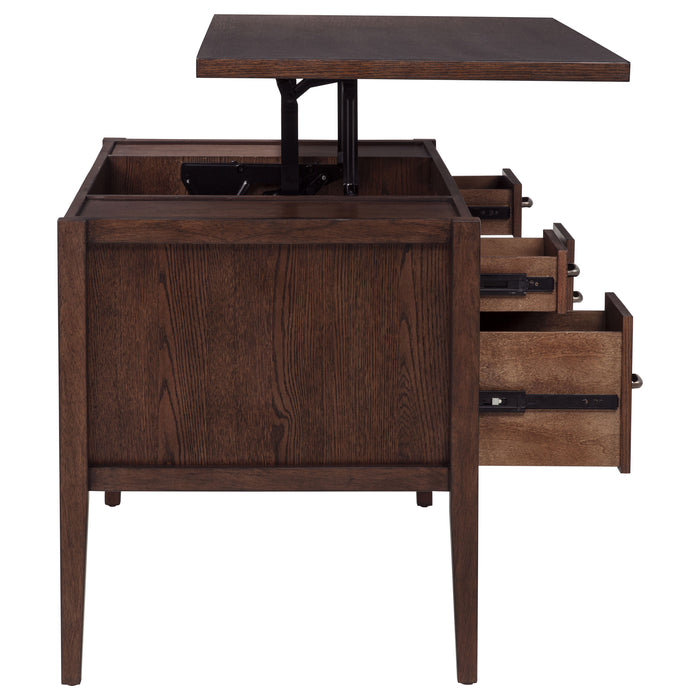 Graham 54-inch 4-drawer Double Pedestal Lift Top Computer Desk Chocolate