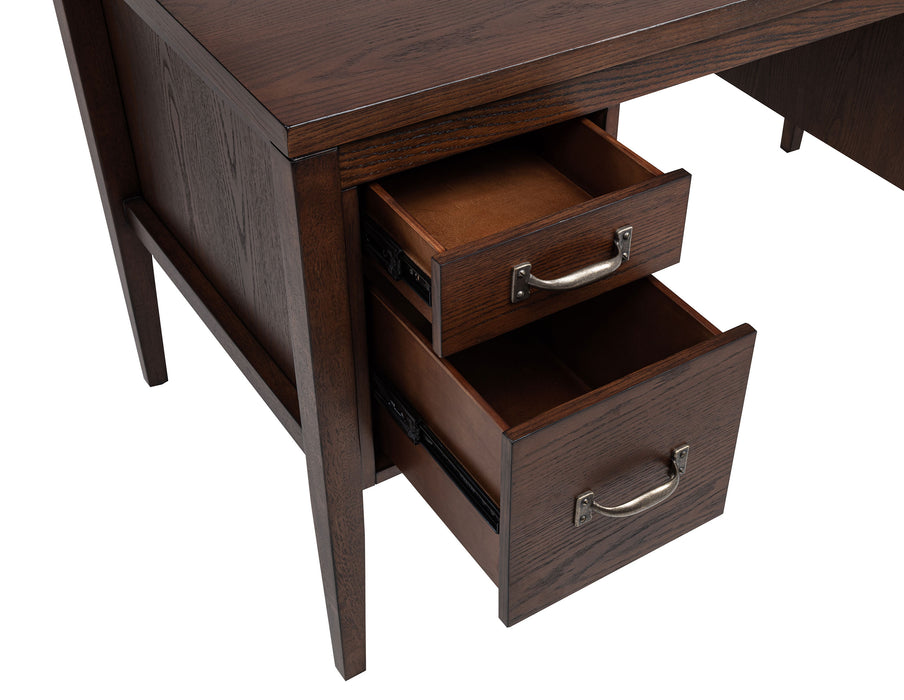 Graham 4-Drawer Lift-Top Computer Desk Walnut Brown
