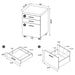CoasterEveryday Skylar 3-drawer mobile file cabinet in cappuccino finish for home offices