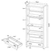 CoasterEveryday Skylar 71-inch cappuccino bookcase with four shelves and drawer