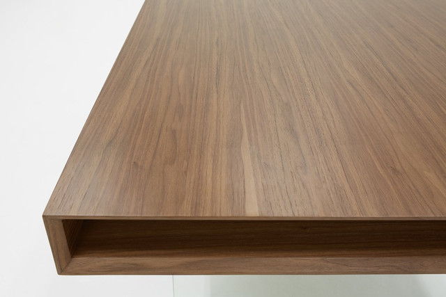 79" Glass Dining Table - Brown