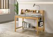 CoasterEveryday Besler 47-inch SmartTop writing desk with shelf in cement and natural finish