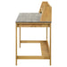CoasterEveryday Besler 47-inch SmartTop writing desk with shelf in cement and natural finish