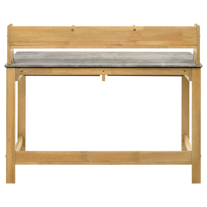 CoasterEveryday Besler 47-inch SmartTop writing desk with shelf in cement and natural finish