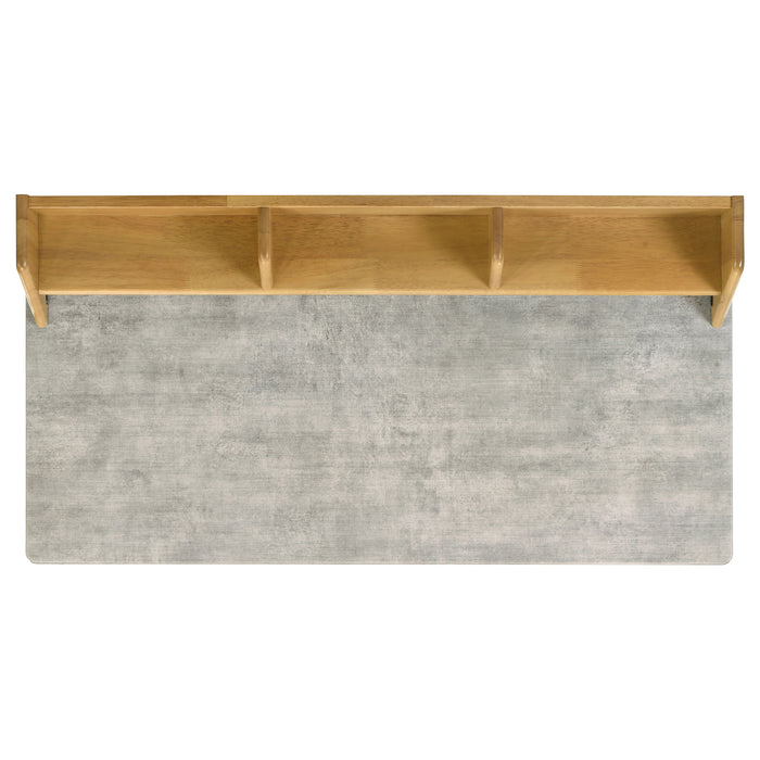 CoasterEveryday Besler 47-inch SmartTop writing desk with shelf in cement and natural finish