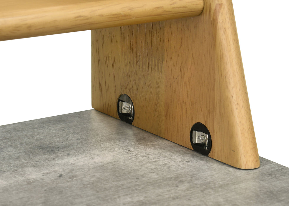 CoasterEveryday Besler 47-inch SmartTop writing desk with shelf in cement and natural finish