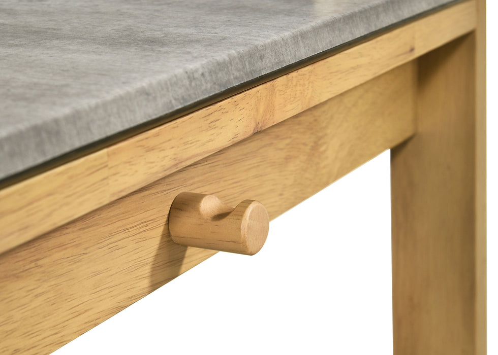 Besler 47-inch SmartTop Writing Desk with Shelf Cement and Natural