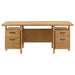 CoasterEveryday Roldan 69-inch computer desk in light ash with four drawers and file drawer