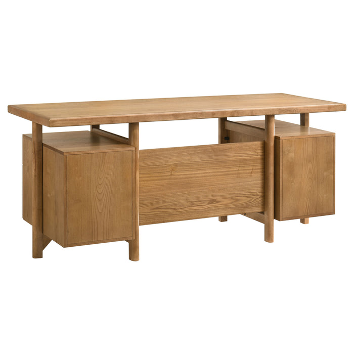 Roldan 69-inch 4-drawer computer desk with file drawer in light ash by CoasterEveryday