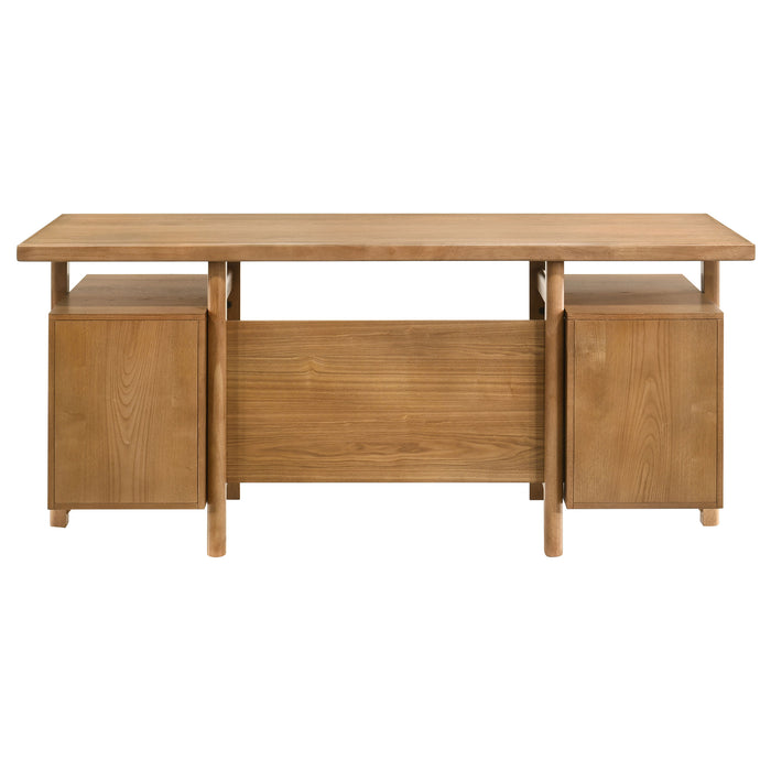 Roldan 69-inch 4-drawer computer desk with file drawer in light ash by CoasterEveryday