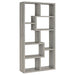 CoasterEveryday Theo 71-inch 6-shelf bookshelf in grey driftwood finish