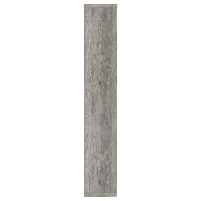 CoasterEveryday Theo 71-inch 6-shelf bookshelf in grey driftwood finish