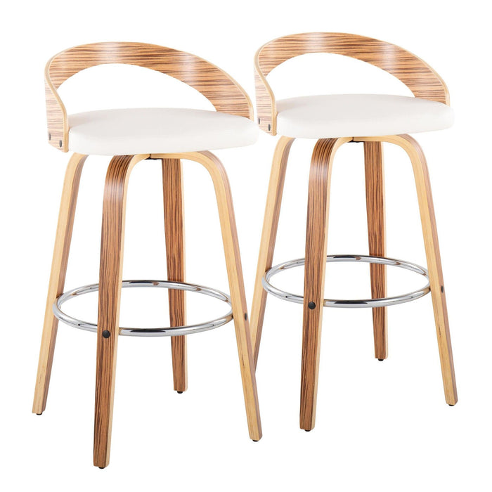 Grotto - 30" Fixed-Height Barstool (Set of 2) - White