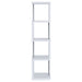 Baxter 67-inch white and chrome 3-shelf bookshelf by CoasterEveryday