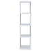 Baxter 67-inch 3-shelf bookshelf in white and chrome by CoasterEveryday