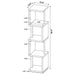 Baxter 67-inch 3-shelf bookshelf in white with chrome frame by CoasterEveryday