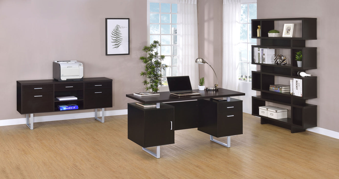 Lawtey 5-drawer Home Office Storage Credenza Cappuccino