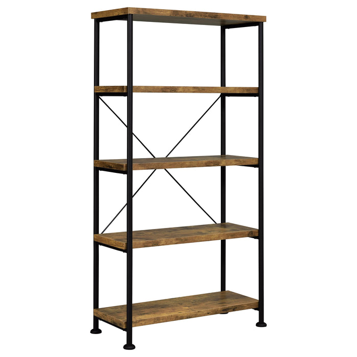 Analiese 2-piece Computer Desk Bookcase Set Rustic Nutmeg