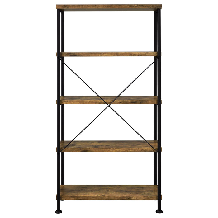 Analiese 2-piece Computer Desk Bookcase Set Rustic Nutmeg