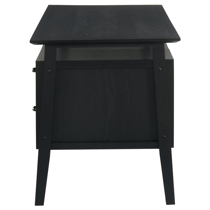 Goodson 64-inch black 4-drawer double pedestal computer desk by CoasterEveryday