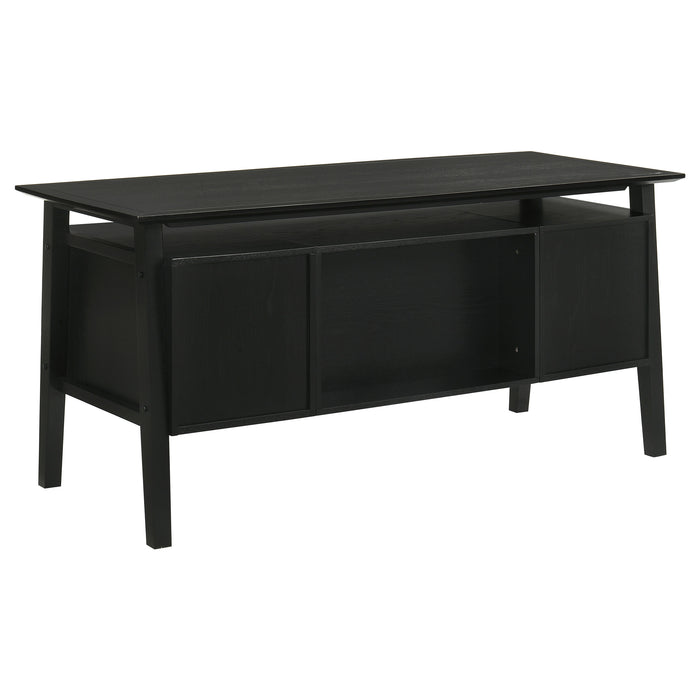 Goodson 64-inch 4-Drawer Double Pedestal Computer Desk Black