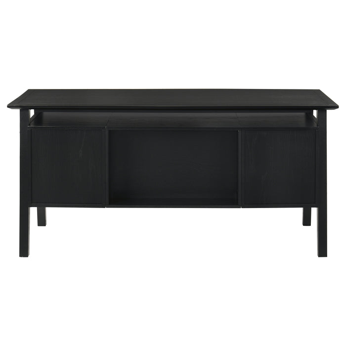 Black Goodson 64-inch 4-drawer double pedestal computer desk by CoasterEveryday