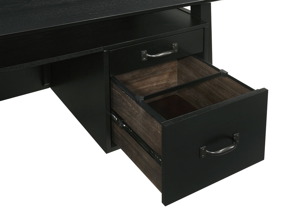 Goodson 64-inch 4-Drawer Double Pedestal Computer Desk Black