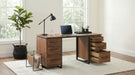 CoasterEveryday Berhalter 6-drawer double pedestal file computer desk in a rich wood finish