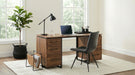 Berhalter 6-drawer double pedestal file computer desk by CoasterEveryday in a wood finish