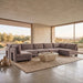 Velvet performance fabric U-shaped sectional sofa by Meridian Furniture with armless design in a stationary configuration.