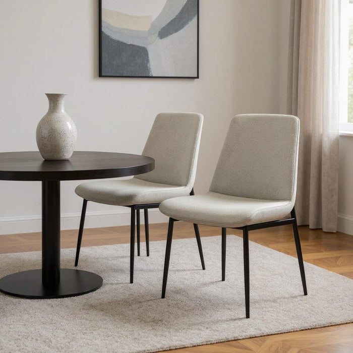 Solid Wood Dining Parsons Chairs (Set of 2) - Natural / Black