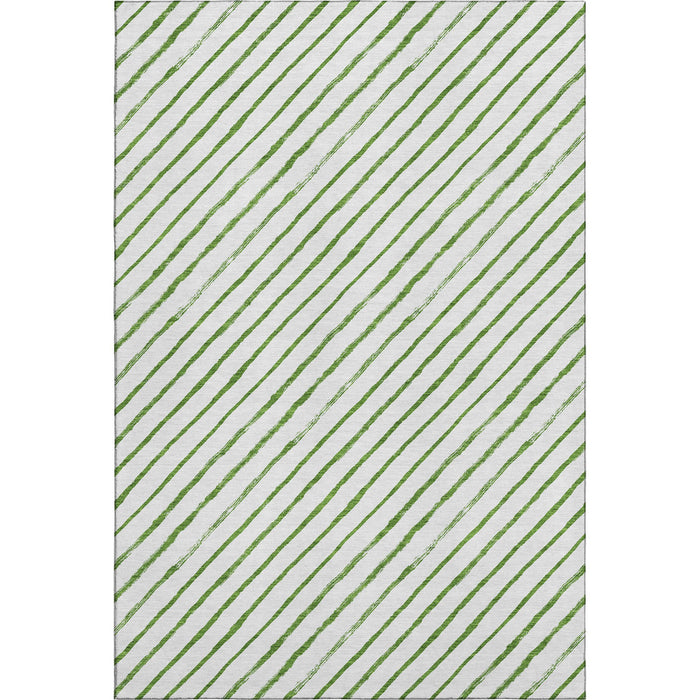 10' X 14' Abstract Geometric Washable Area Rug With UV Protection (701930) - Green / Ivory