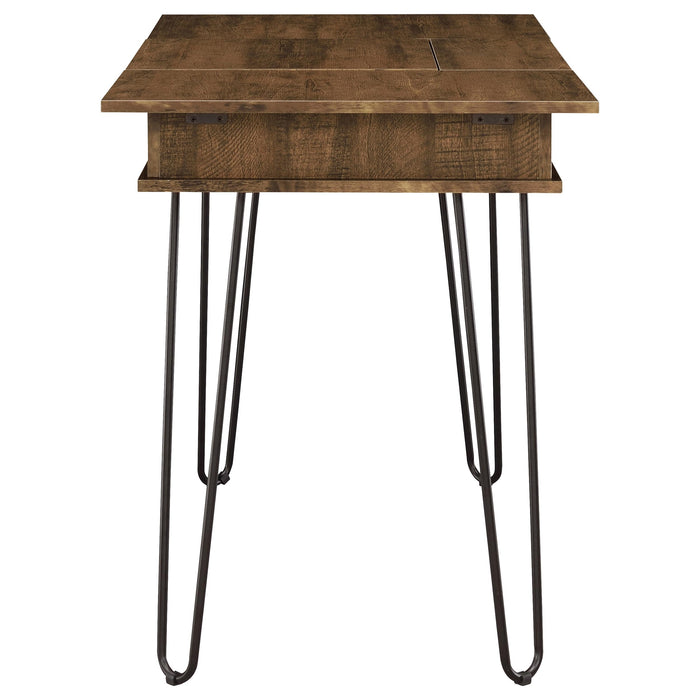 Sheeran 47-inch Writing Desk with Storage Rustic Amber
