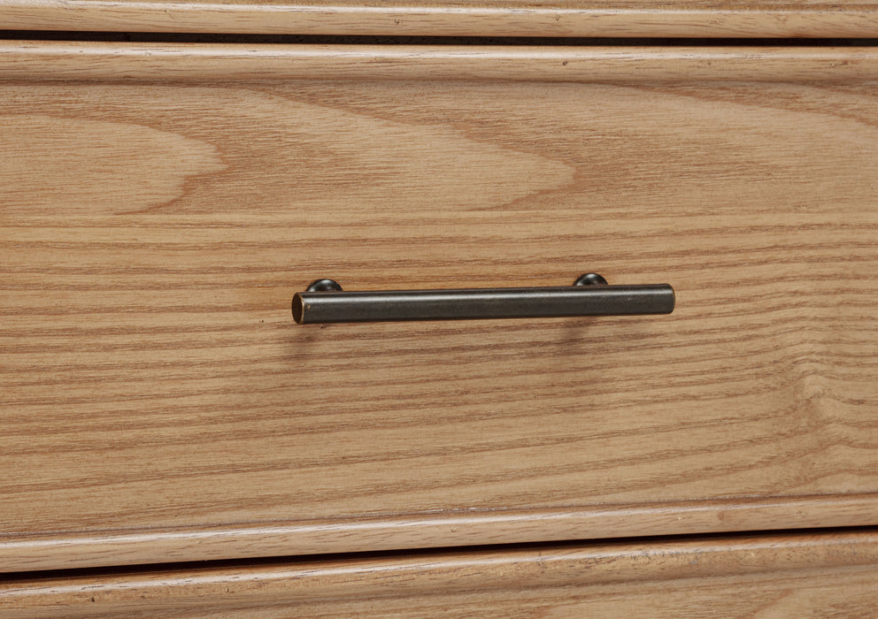 Vermes 66-inch 7-drawer computer desk with power outlet in light ash by CoasterEveryday