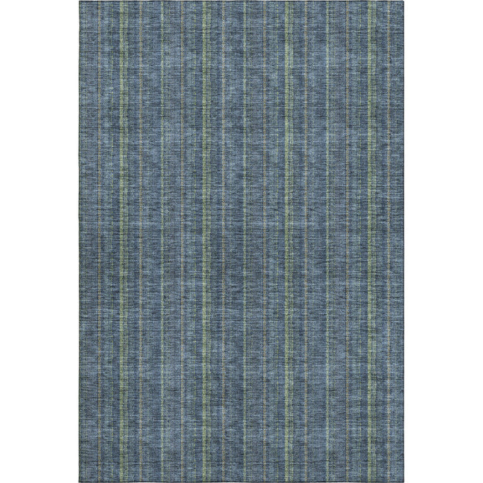 10' X 14' Striped Washable Area Rug With UV Protection (677531) - Blue / Green