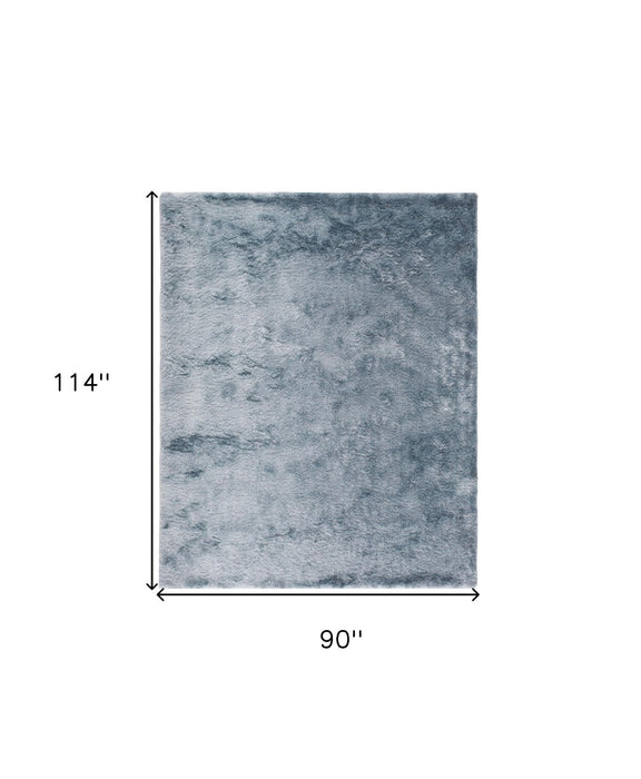 8' x 10' Shag Tufted Handmade Area Rug - Blue And Silver