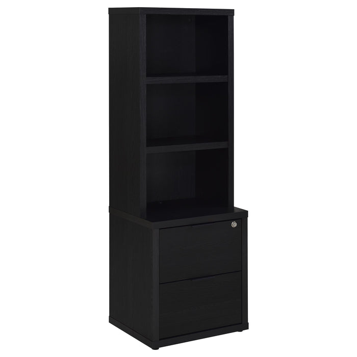 Westpark 3-piece Wall Unit Bookcase Set with USB Black