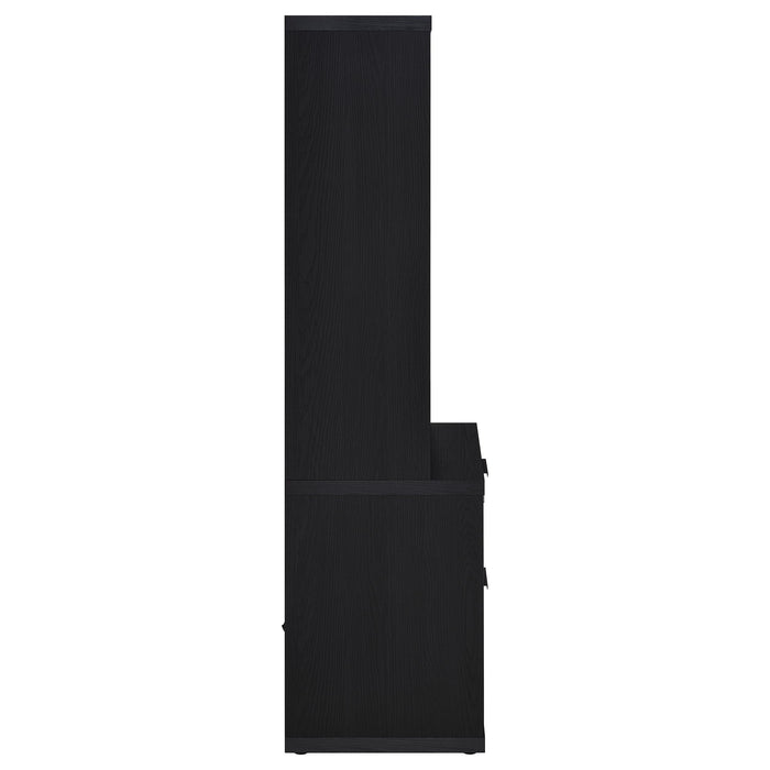 Westpark 3-piece Wall Unit Bookcase Set with USB Black
