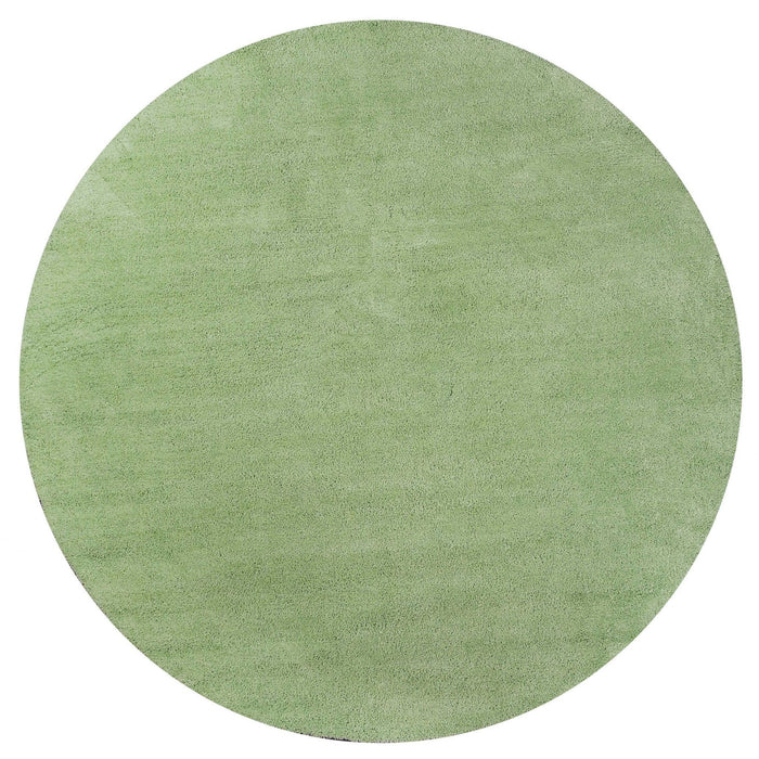 8' Round Hand Woven Area Rug - Green