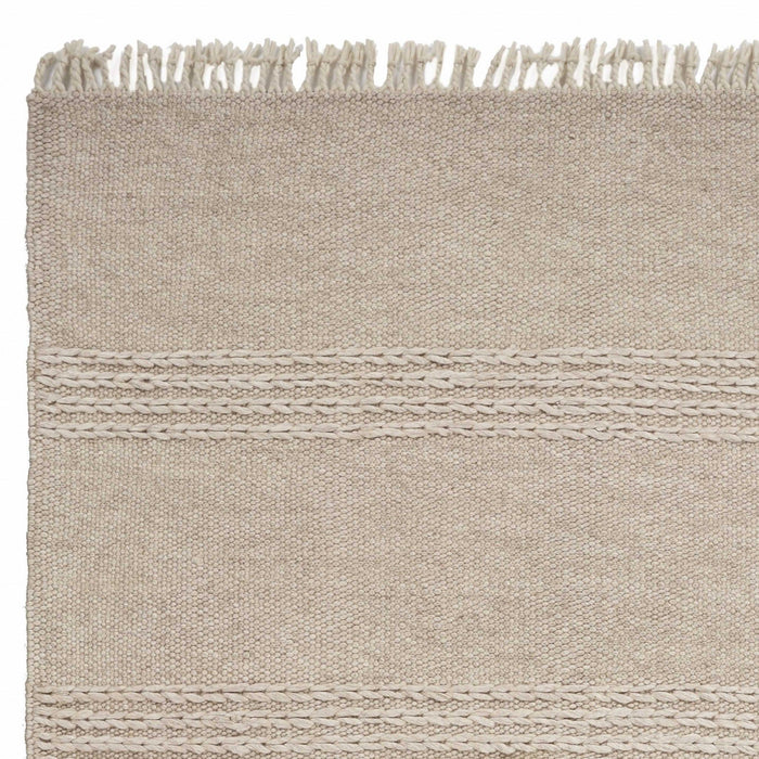 9' x 12' Wool Hand Woven Area Rug - Natural